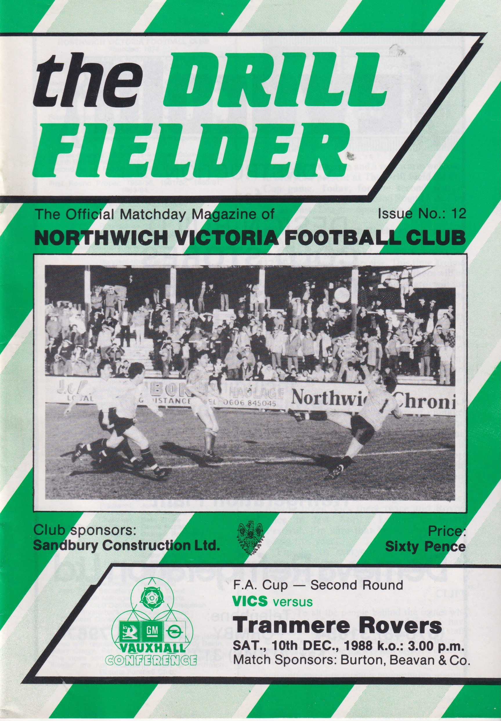 Northwich Victoria v Tranmere Rovers match programme
